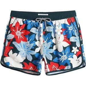 Mens Boys Short 80s 90s Vintage Swim Trunks Quick Dry Swim Suits Board Shorts